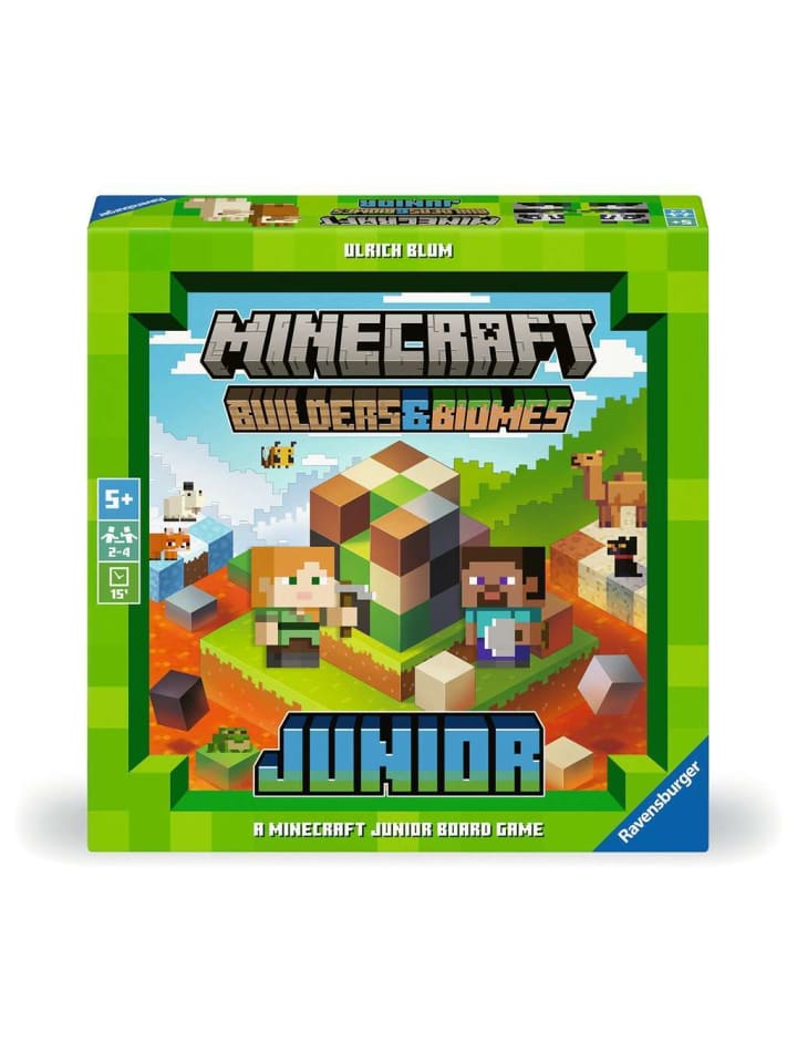 

Детская развивающая игра Minecraft Builders & Biomes от Ravensburger в красочном оформлении