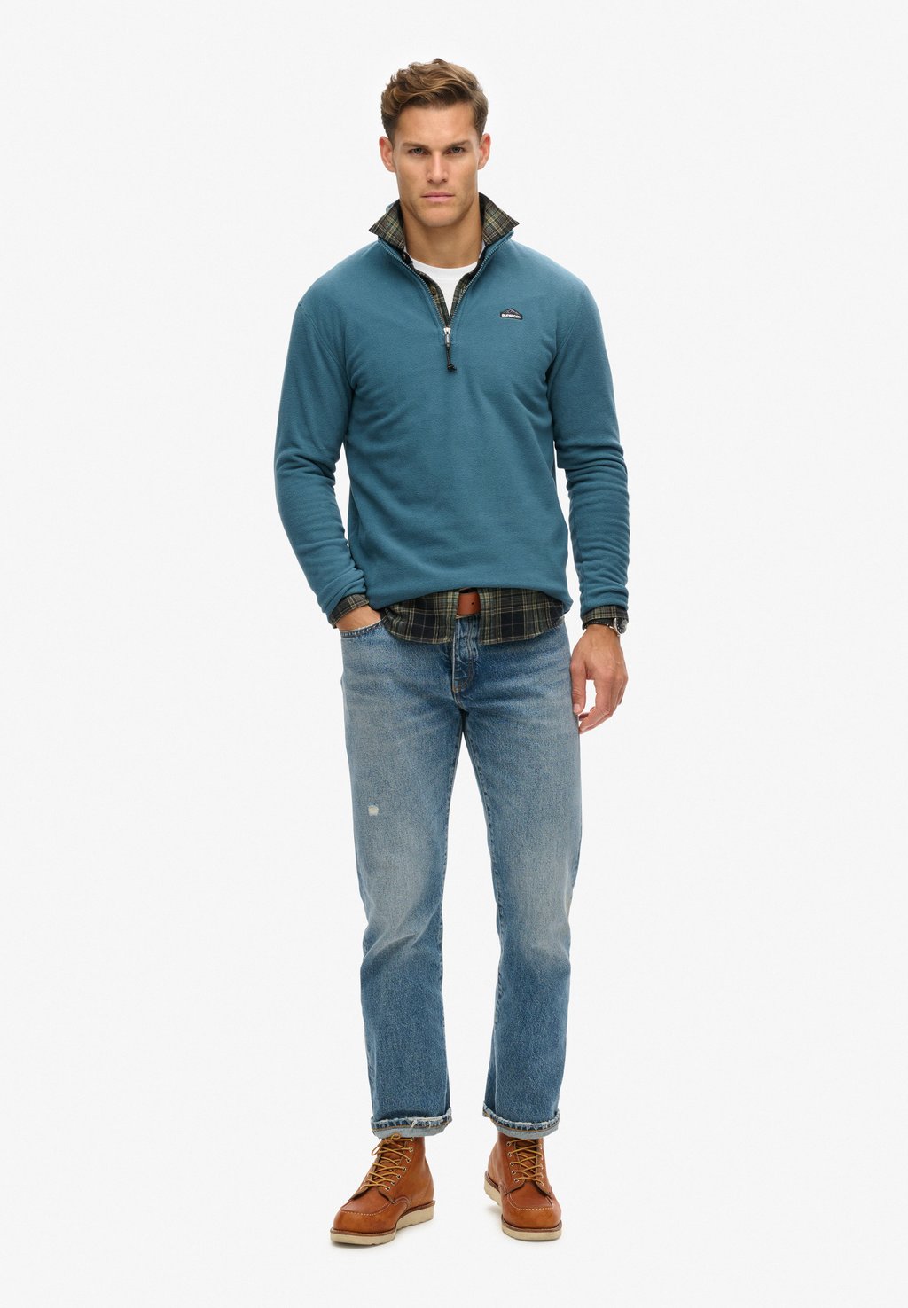 

Флисовый джемпер POLAR HALF ZIP Superdry, синий