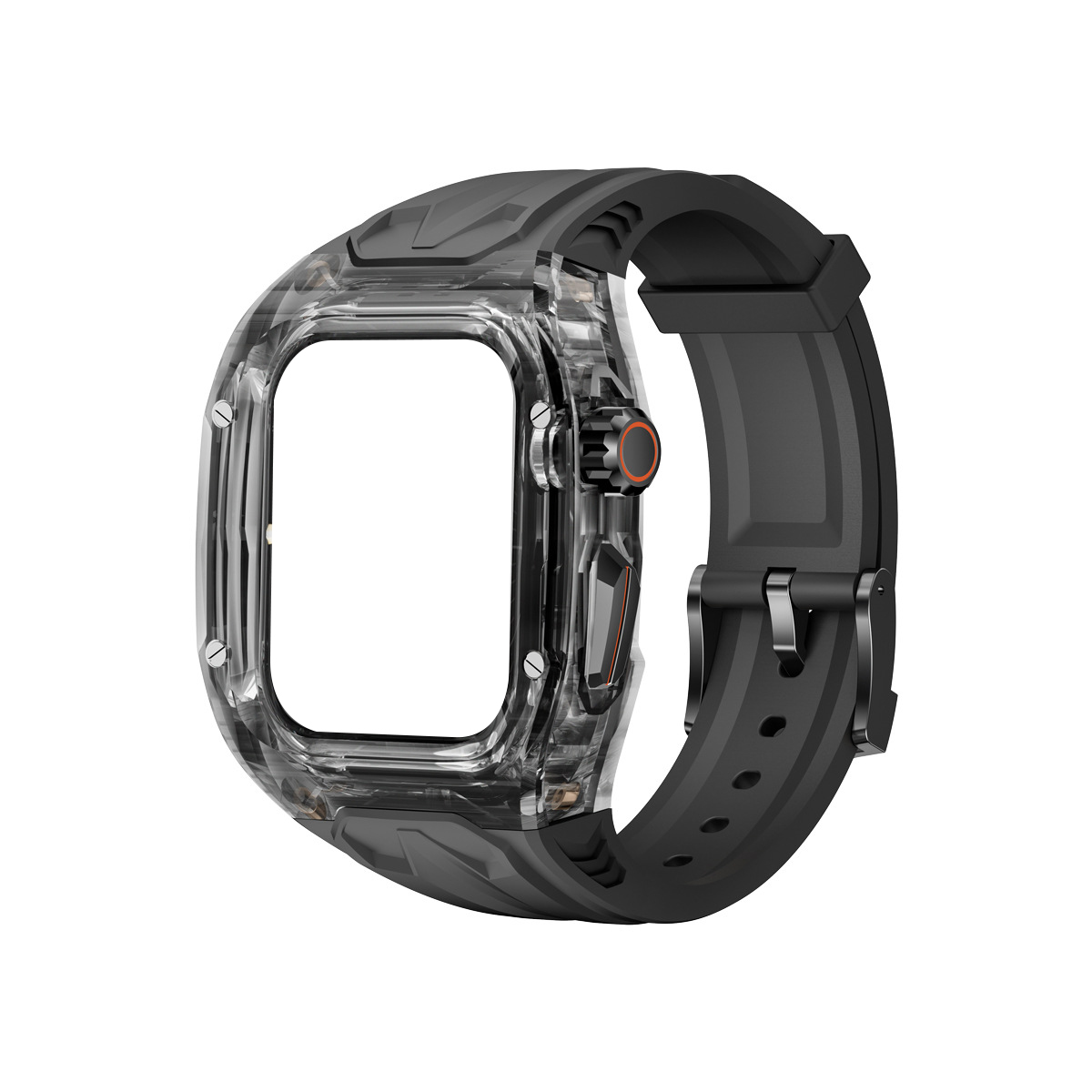 

Biaodaige Часы Strap Apple Compatibility Silicone Material, Black case + black strap