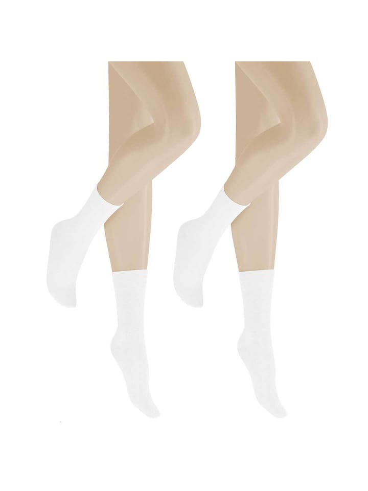 

Носки только 2 пары с манжетой без давления, белые Hudson