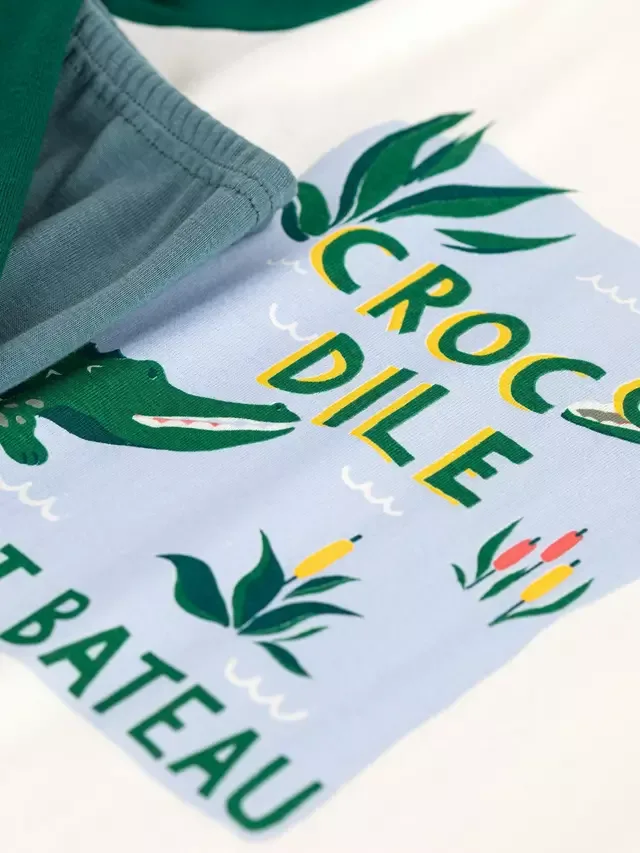 Детская пижама с крокодилом, разноцветная Petit Bateau — фото 4
