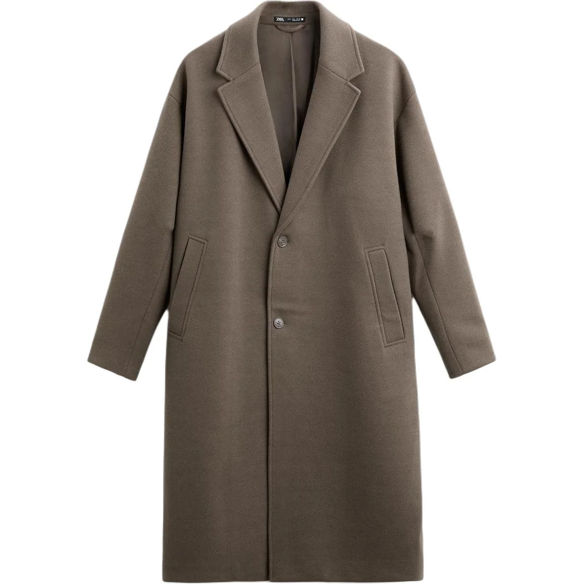 Пальто мужское с воротником-стойкой ZARA, Sand/Brown