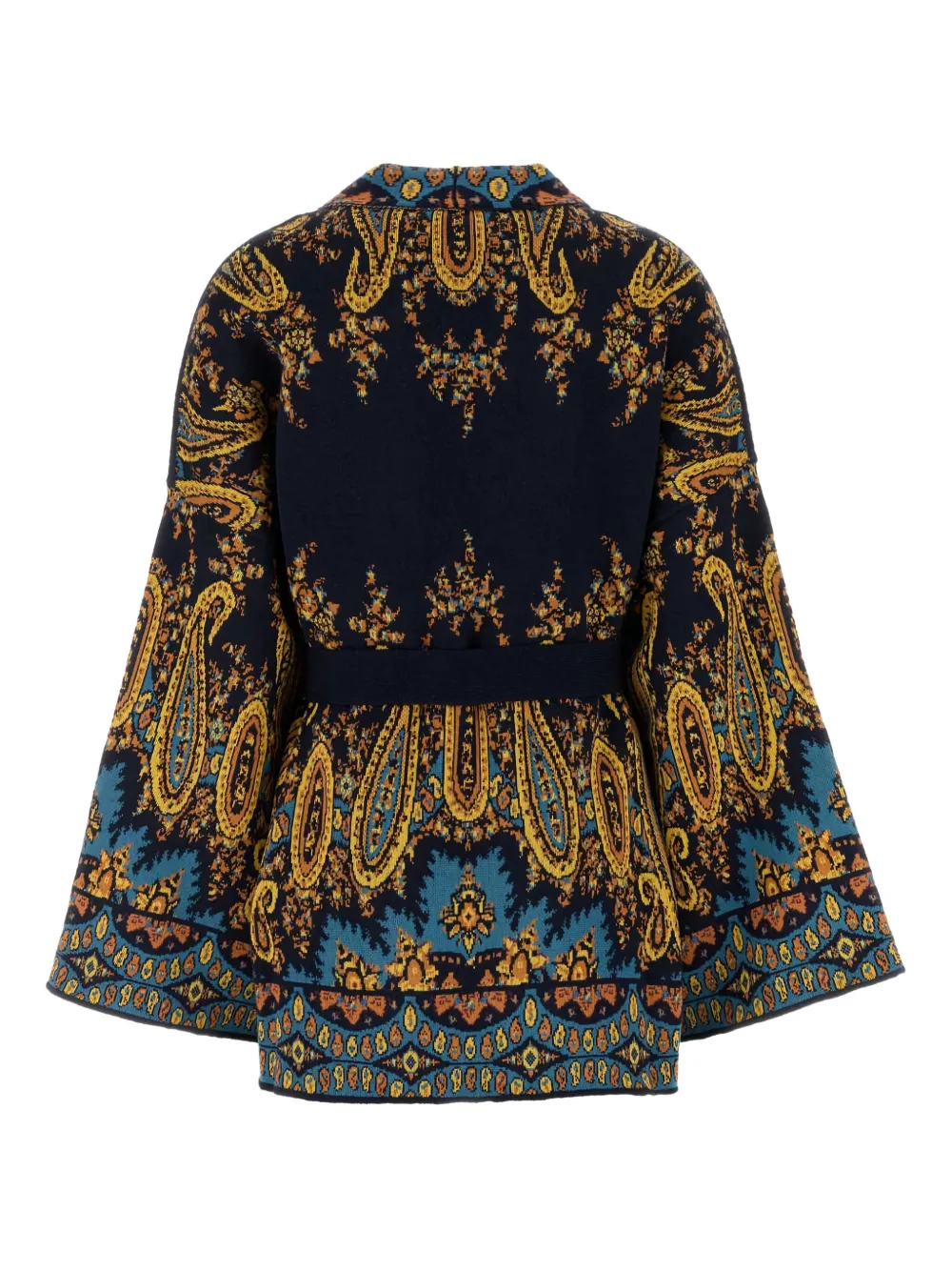 Кейп с поясом и узором пейсли ETRO, черный — фото 2