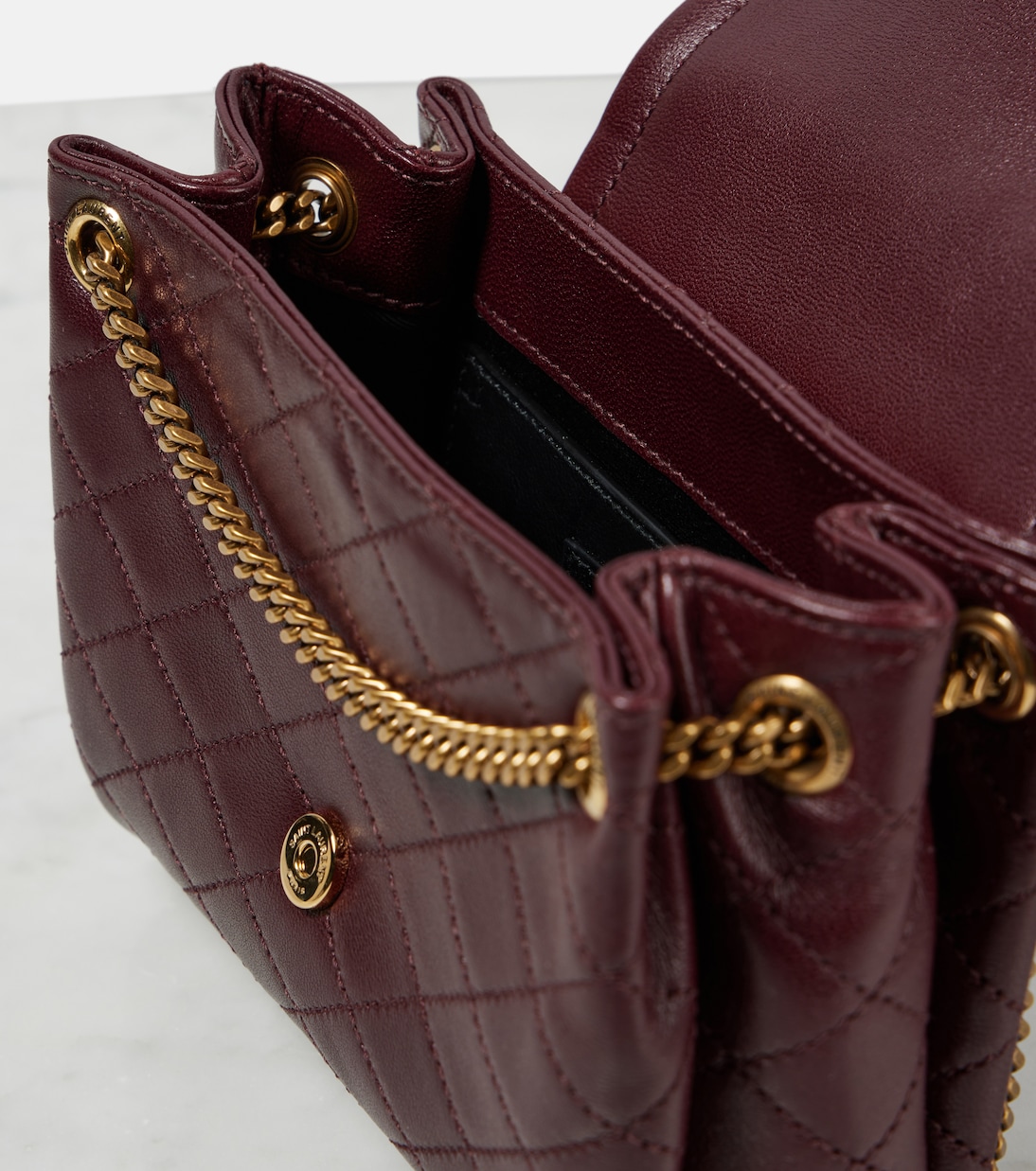 Миниатюрная кожаная сумка-кроссбоди Nolita Mini Saint Laurent, Lt Hot Wine — фото 3