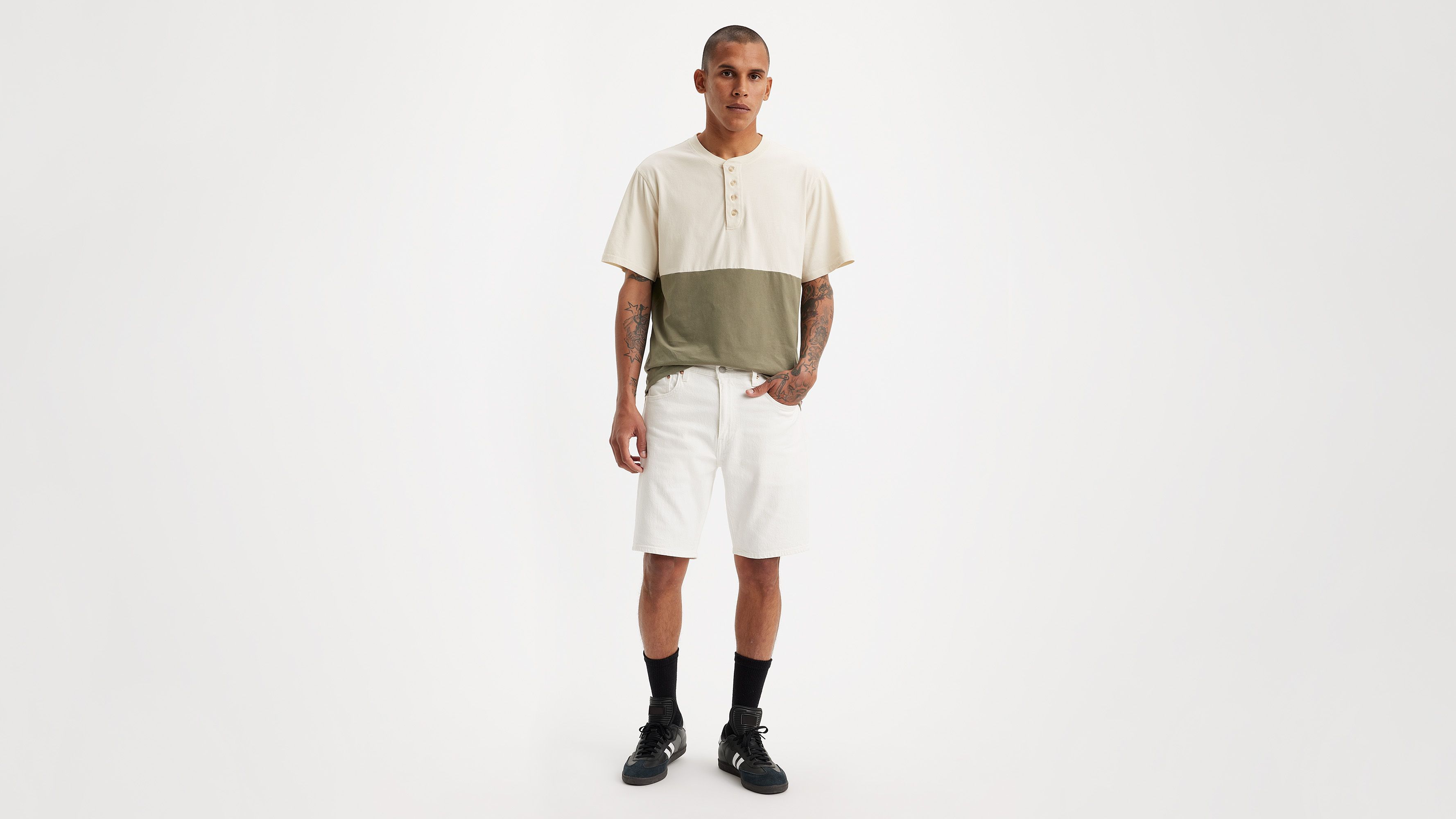 

412 Узкие мужские шорты 9 дюймов Levi's, цвет Stretch Accord - White