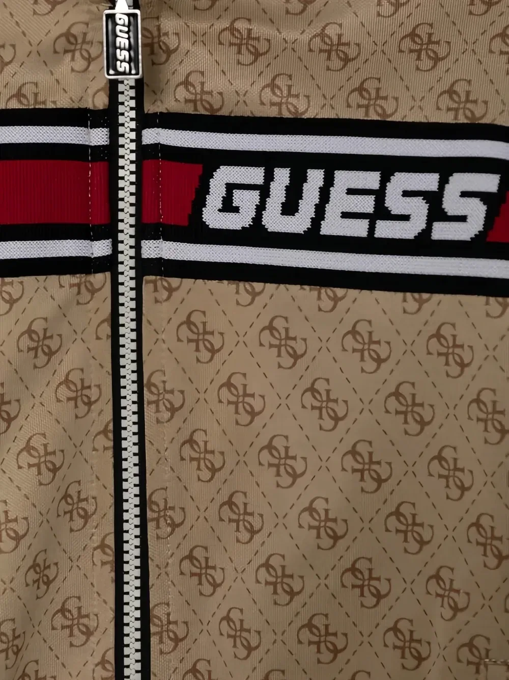 Толстовка на молнии с монограммой GUESS Kids, бежевый — фото 3