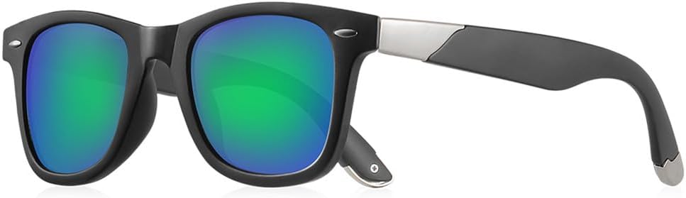 

Классические ретро-солнцезащитные очки квадратной формы для мужчин с металлическими заклепками, унисекс, для вождения, рыбалки, винтажные, с защитой от УФ-излучения UV400, прочные, модные, женские UJNHGQ, C5green Mirror