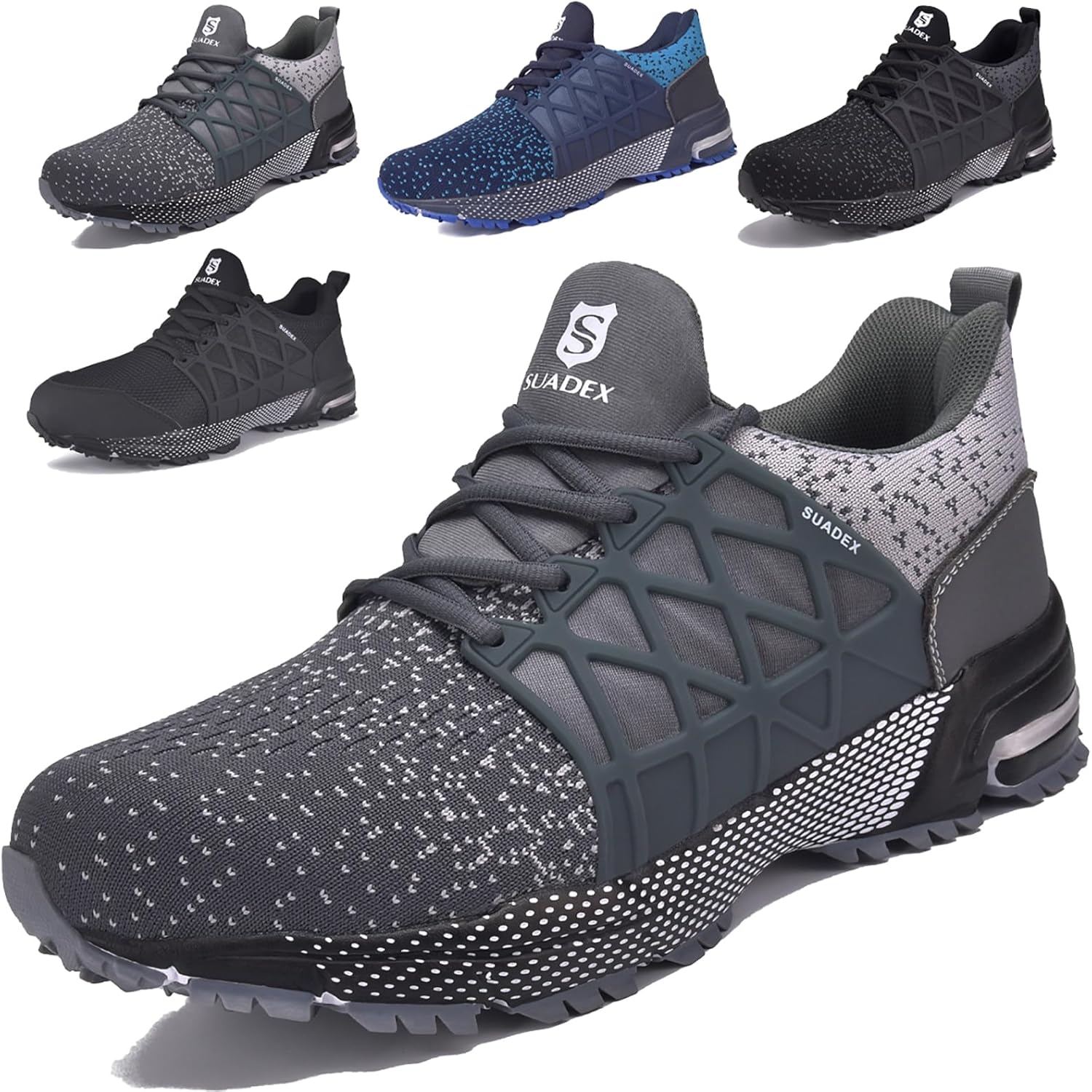 

Кроссовки с стальным носком SUADEX для мужчин и женщин, неразрушимые, легкие защитные обувь, стойкие к проколам, с композитным носком, серый