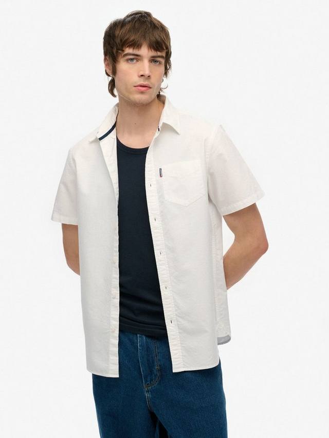 

Хлопковая оксфордская рубашка с коротким рукавом Regular Fit Superdry