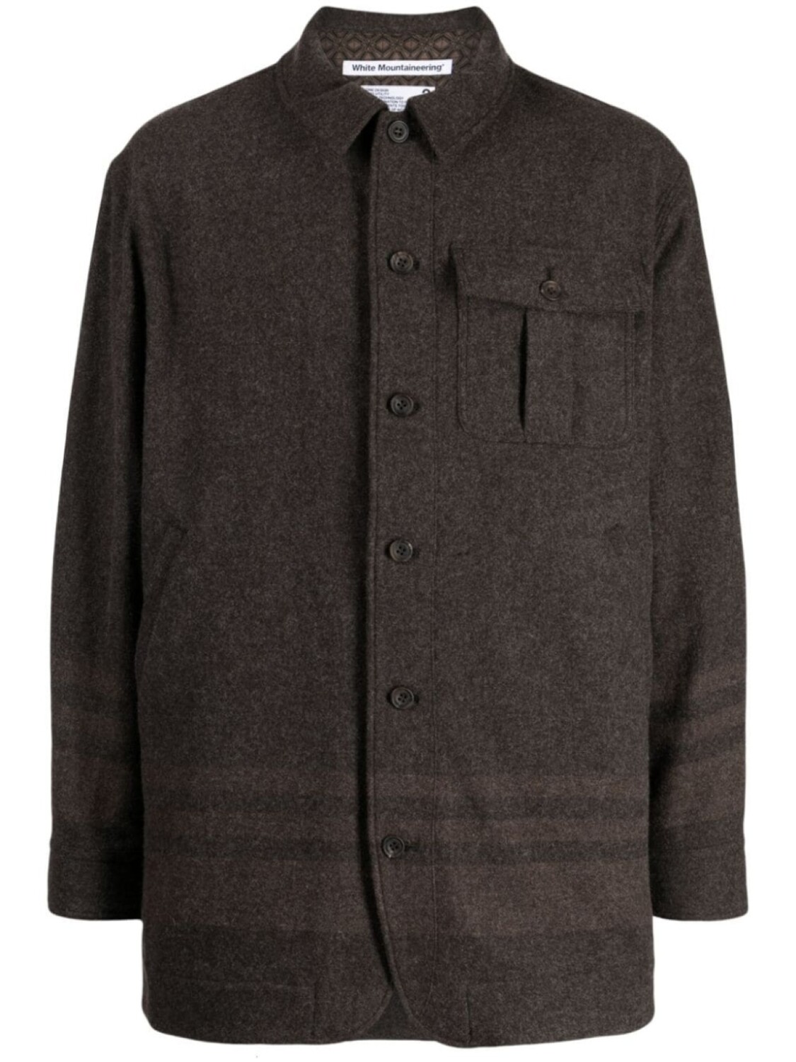 

White Mountaineering куртка с классическим воротником, серый