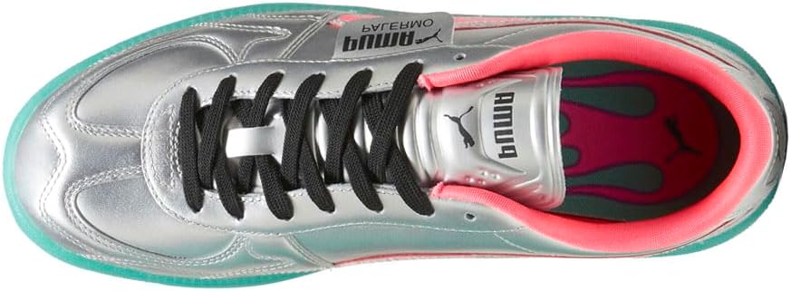 Мужские кроссовки PUMA Palermo Newgenfooty - повседневные, зеленые, розовые, серебристые — фото 4
