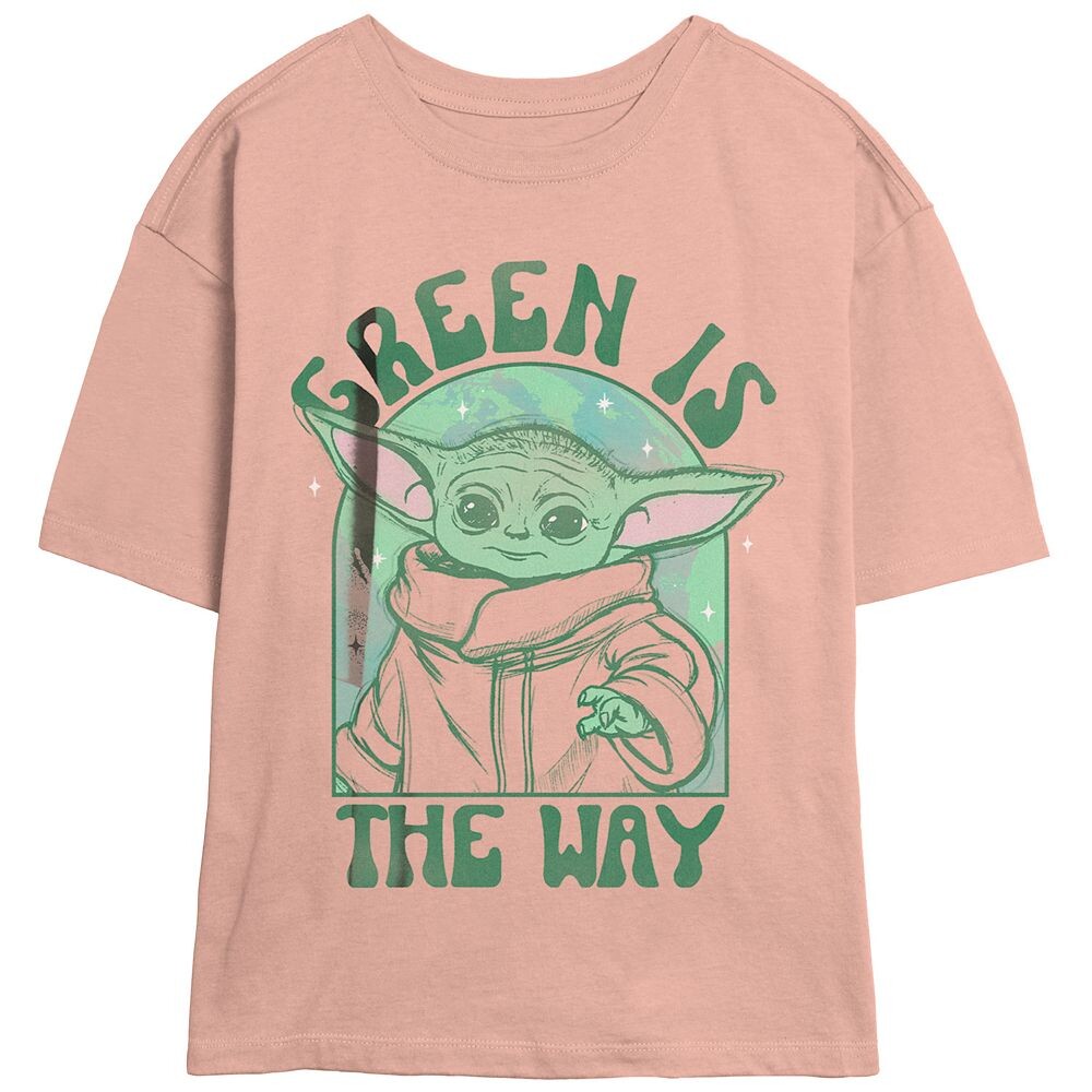 

Детская футболка The Mandalorian Green Is The Way Skimmer с рисунком Licensed Character, цвет Blush