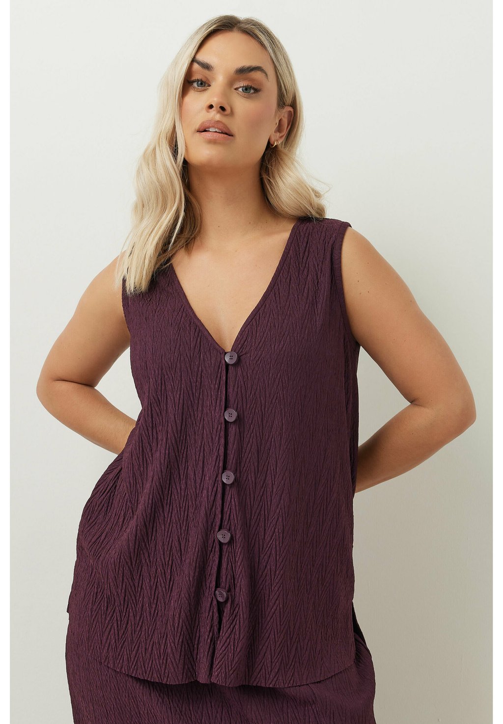 

Топ CRINKLE PLISSE - Blouse Yours Clothing, темно-фиолетовый