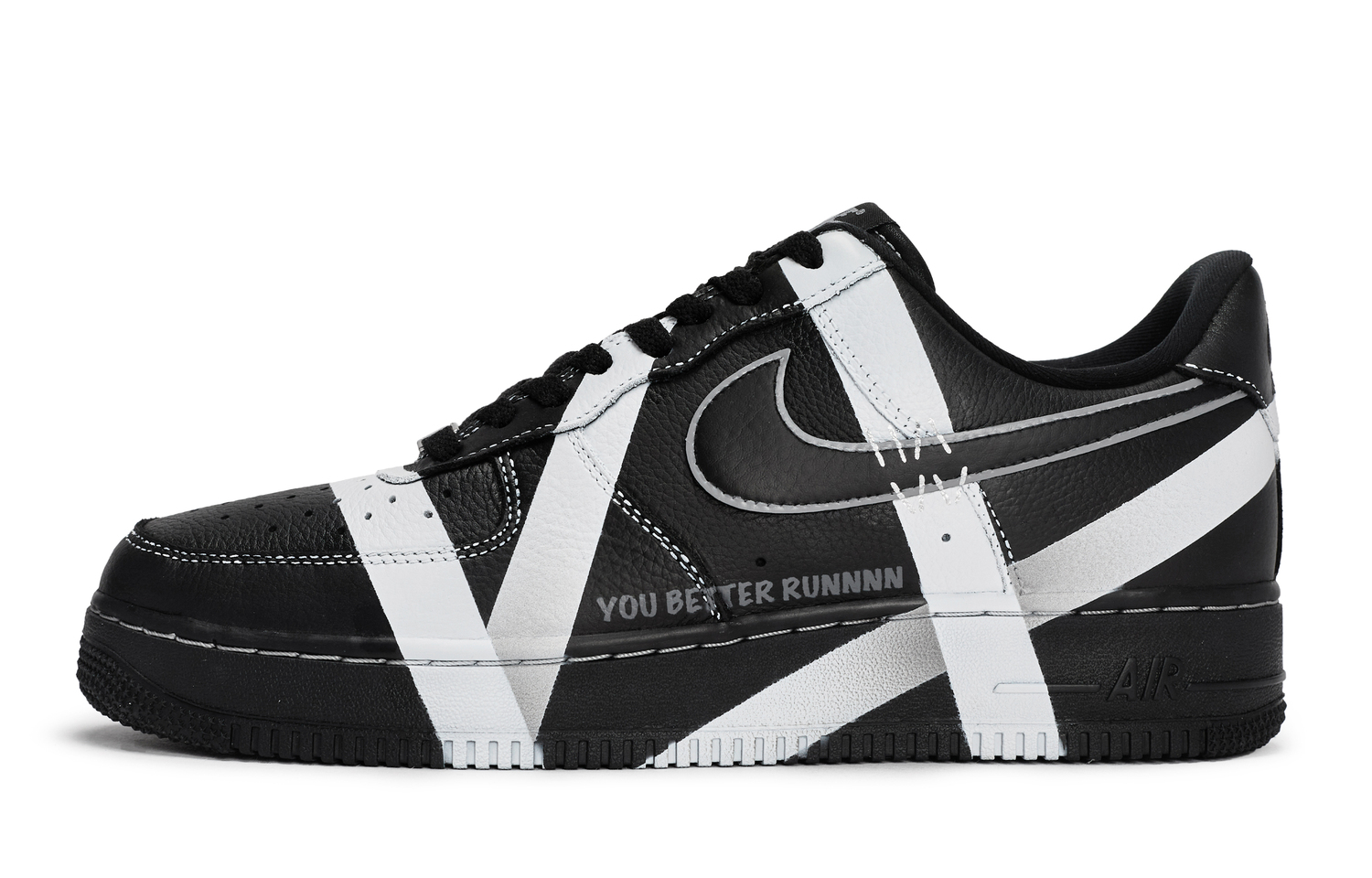 

Air Force 1 811 Manufacturing, черно-белые устойчивые к разрыву амортизирующие низкие кроссовки для скейтбординга Unisex Nike, черный белый серый