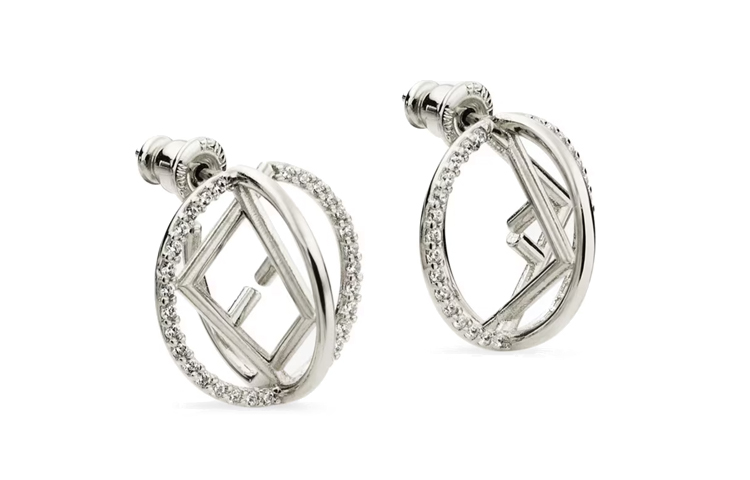 

Серёжки женские серебряные FENDI, серебряный