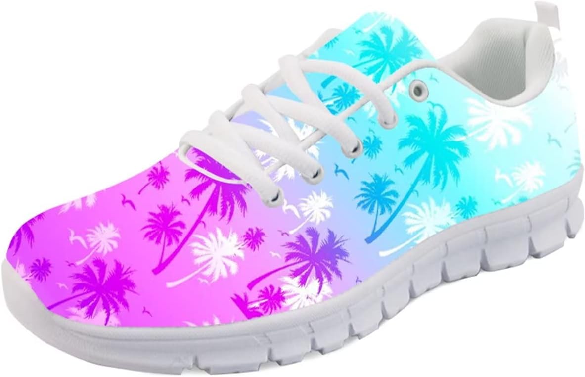 

Кроссовки Forchrinse Daisy унисекс для бега, спортивные кеды для мужчин и женщин, дышащие спортивные кроссовки, Rainbow Palm Tree
