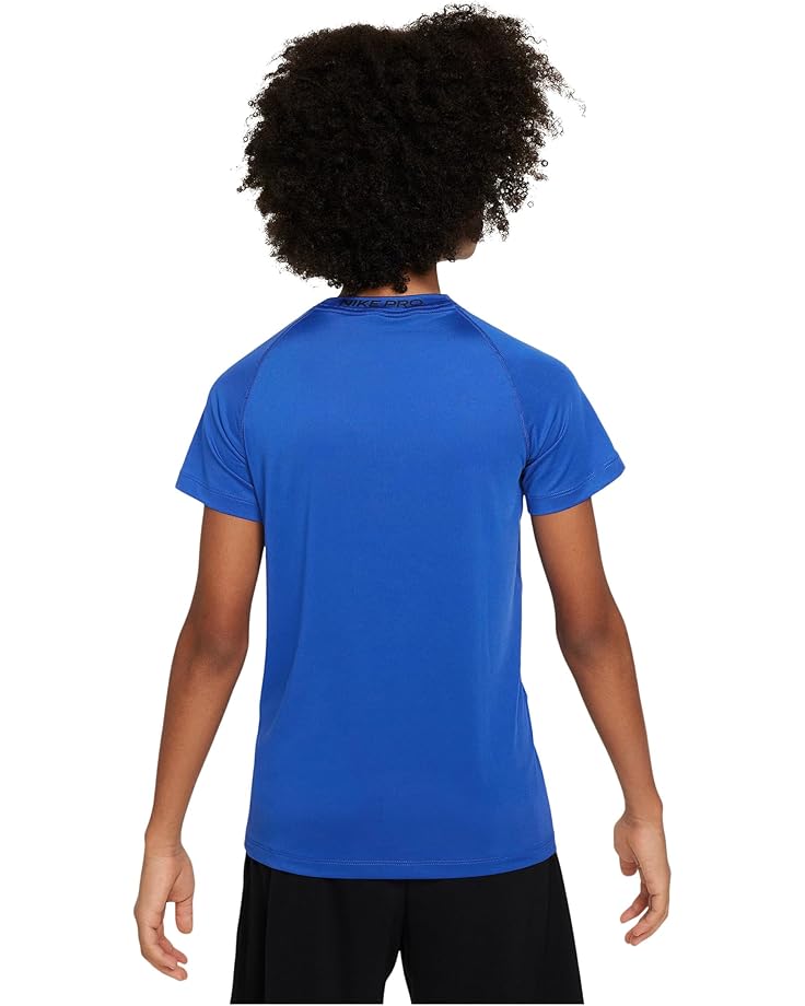Топ Nike Kids Dri-FIT Short Sleeve Tops, цвет Game Royal/Black — фото 2