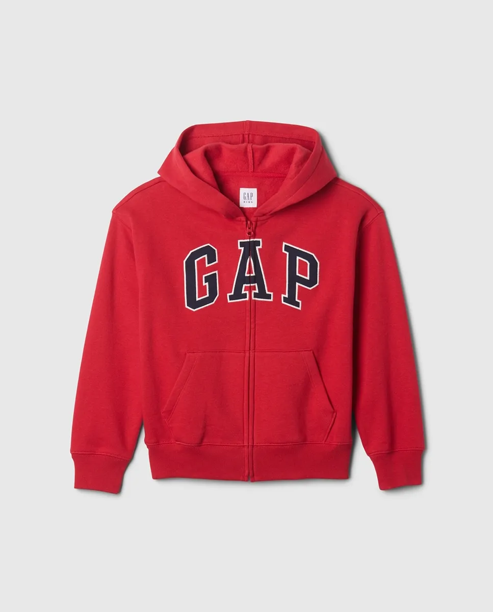 

Детская толстовка с капюшоном и застежкой-молнией Gap, красный
