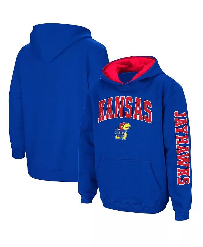 

Пуловер с капюшоном Big Boys Royal Kansas Jayhawks 2-Hit Team Colosseum, синий