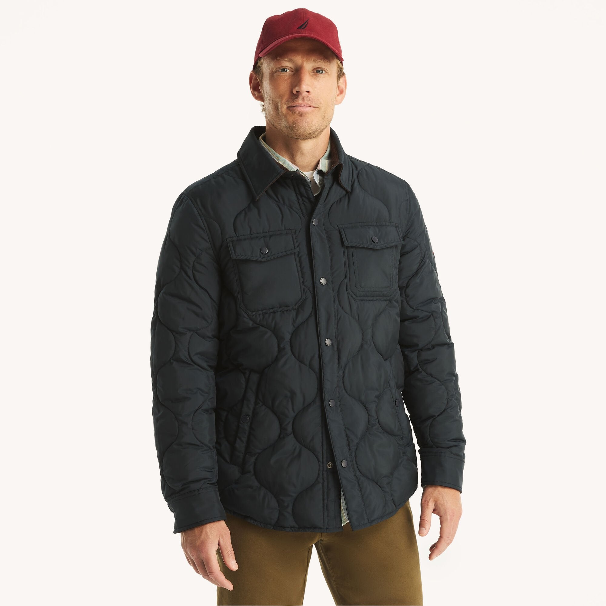 

Куртка-рубашка Nautica Mens Tempasphere стеганая, темно-синий