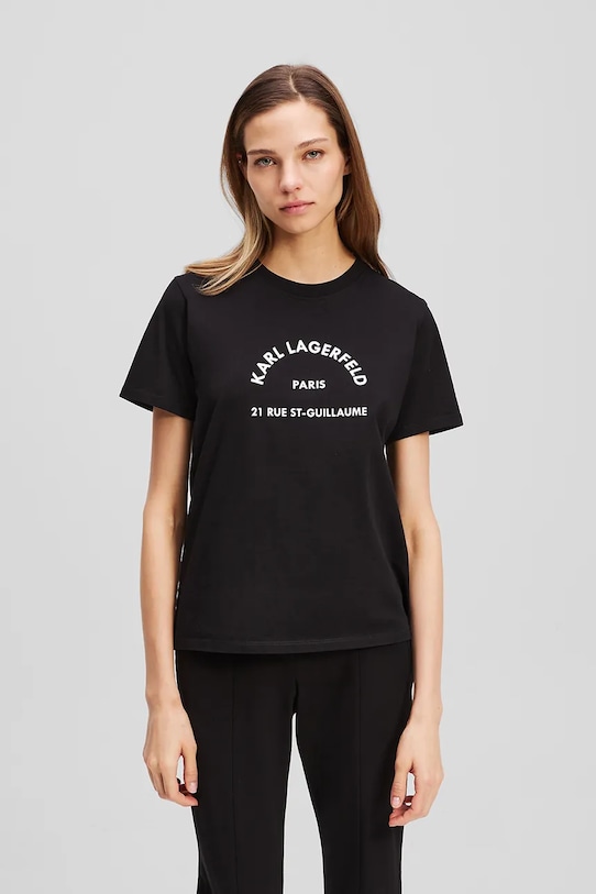 

Хлопковая футболка Karl Lagerfeld, черный