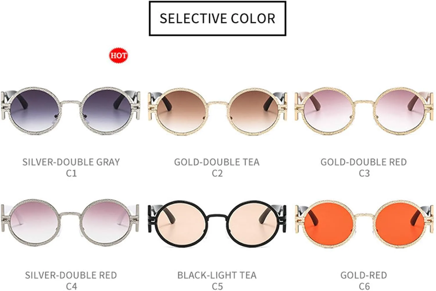 

Хелена Ретро Металлическая оправа Овальные Солнцезащитные очки Женские Модные Градиентные Тени UV400 Мужские Синие Розовые Панк Круглые Солнцезащитные Очки helena, C3