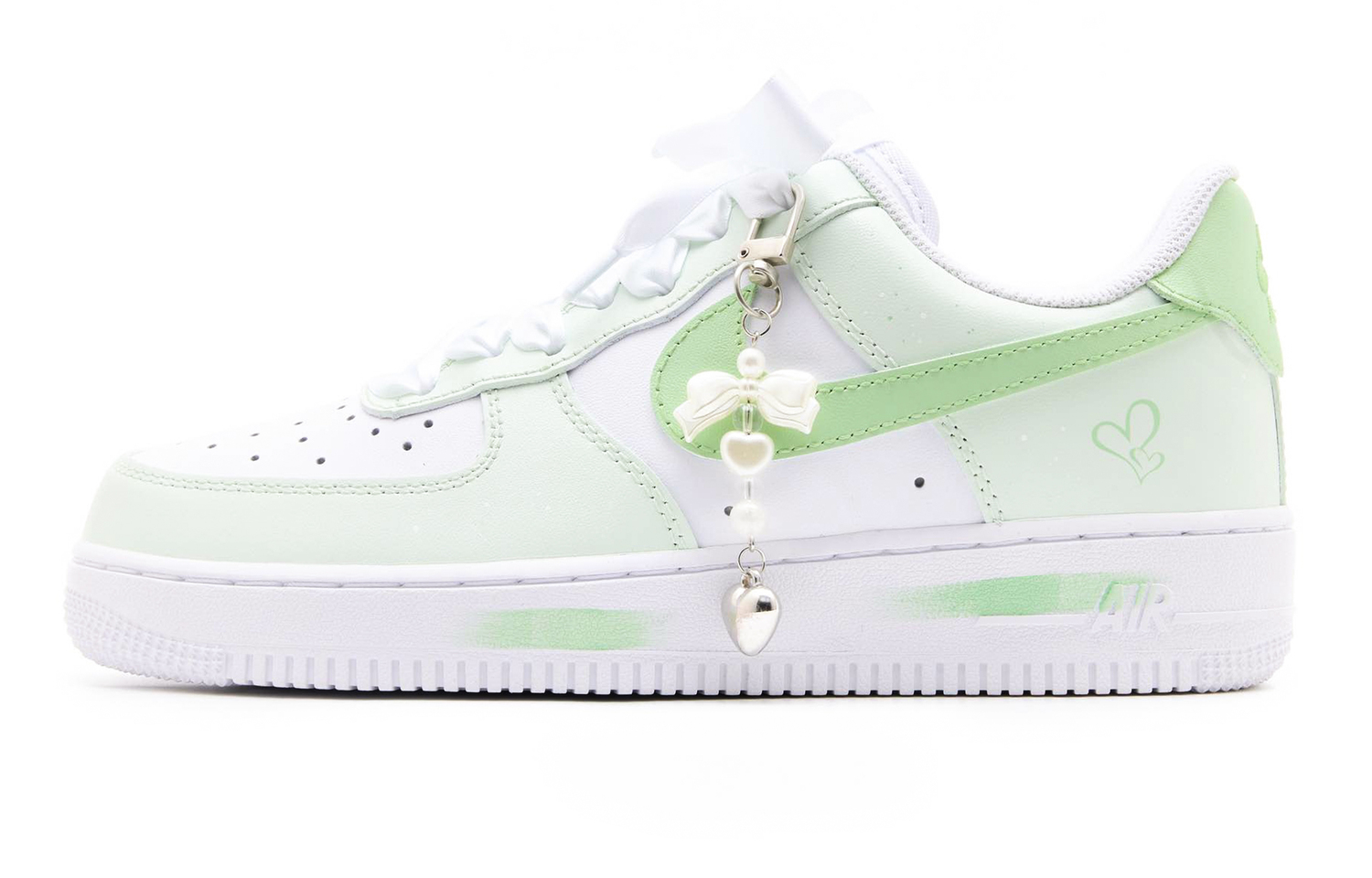 

Air Force 1 противоскользящие износостойкие низкие детские скейтбординг кроссовки для подростков Nike, светло-зеленый