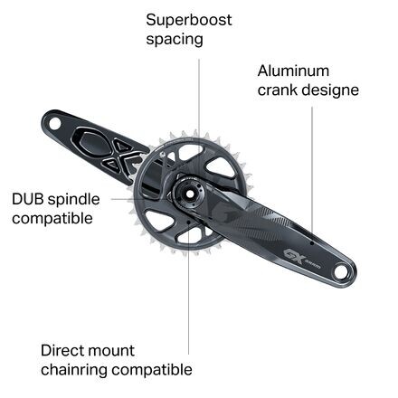 

Шатуны GX Eagle DUB — ​​SuperBoost 157 SRAM, цвет Lunar Grey