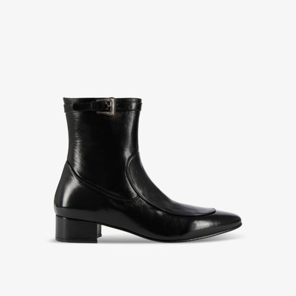 

Ботильоны из лакированной кожи с отстрочкой на каблуке The Kooples, черный