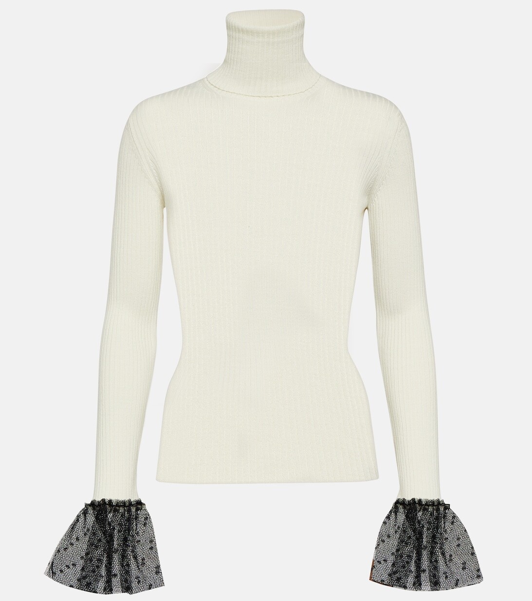 

Топ из смесовой шерсти в рубчик REDVALENTINO, бежевый
