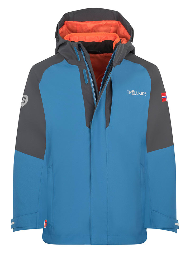 

Функциональная куртка 3-в-1 "Skanden" синего цвета Trollkids