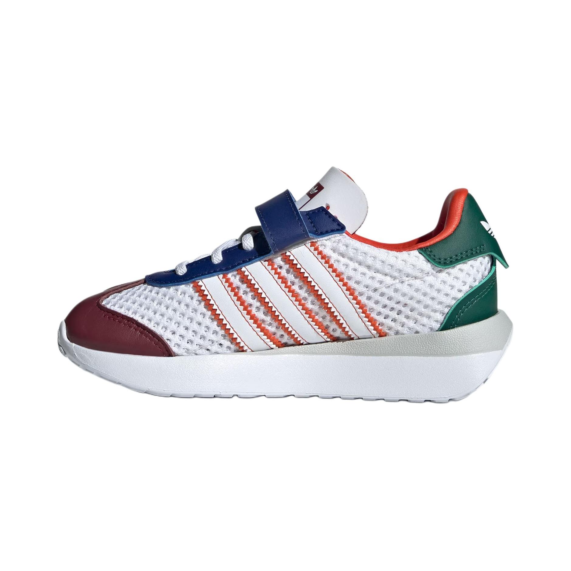 

Дошкольные кроссовки Adidas Originals для мальчиков, белые с оранжево-красными вставками