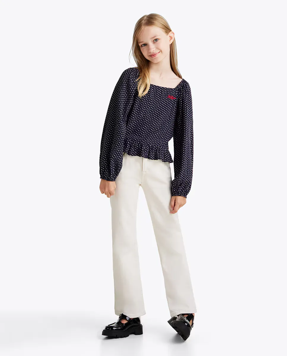 

Длинные джинсы фасона bootcut для девочек Tommy Hilfiger, белый