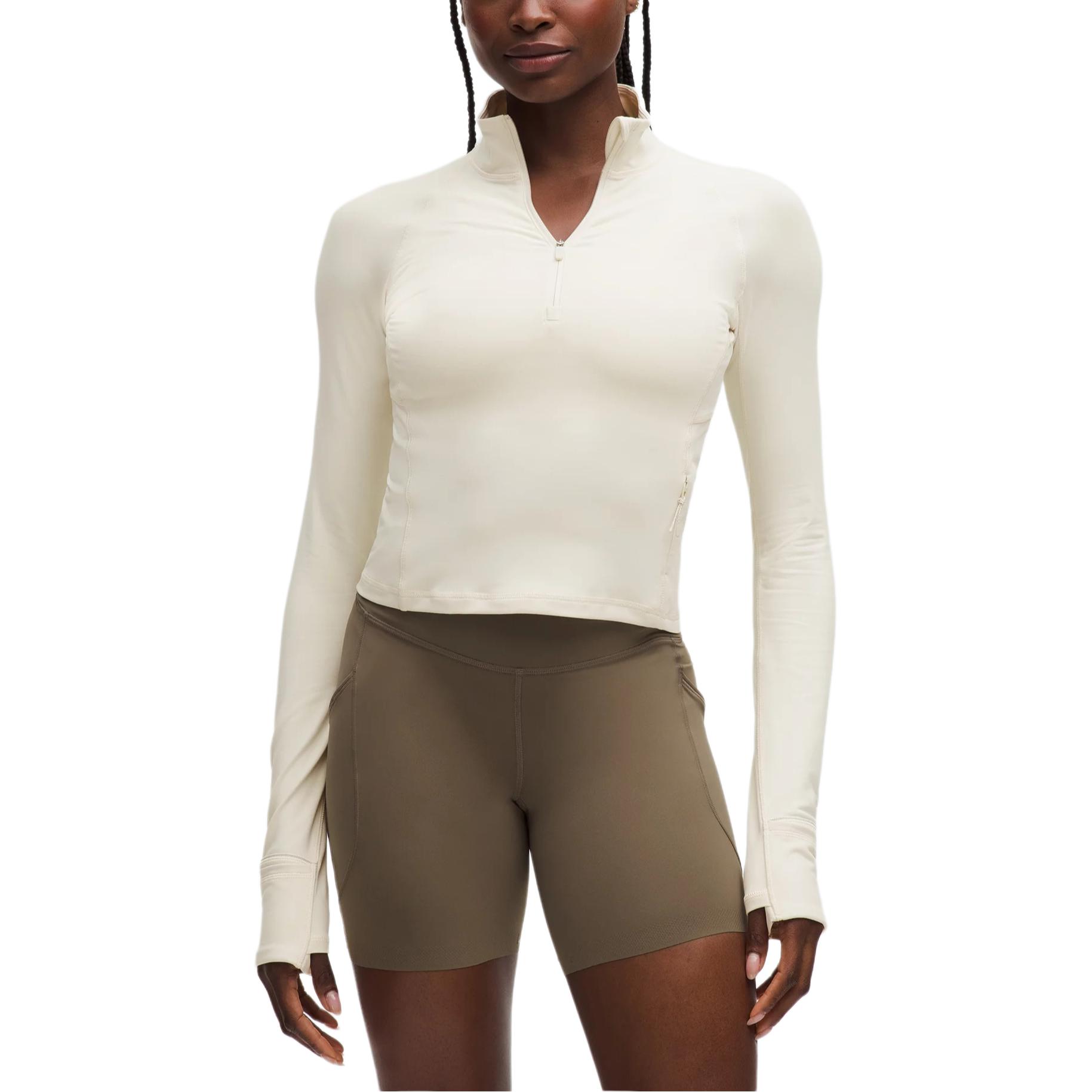 

Женская футболка Cropped Series Lululemon, светлая слоновая кость