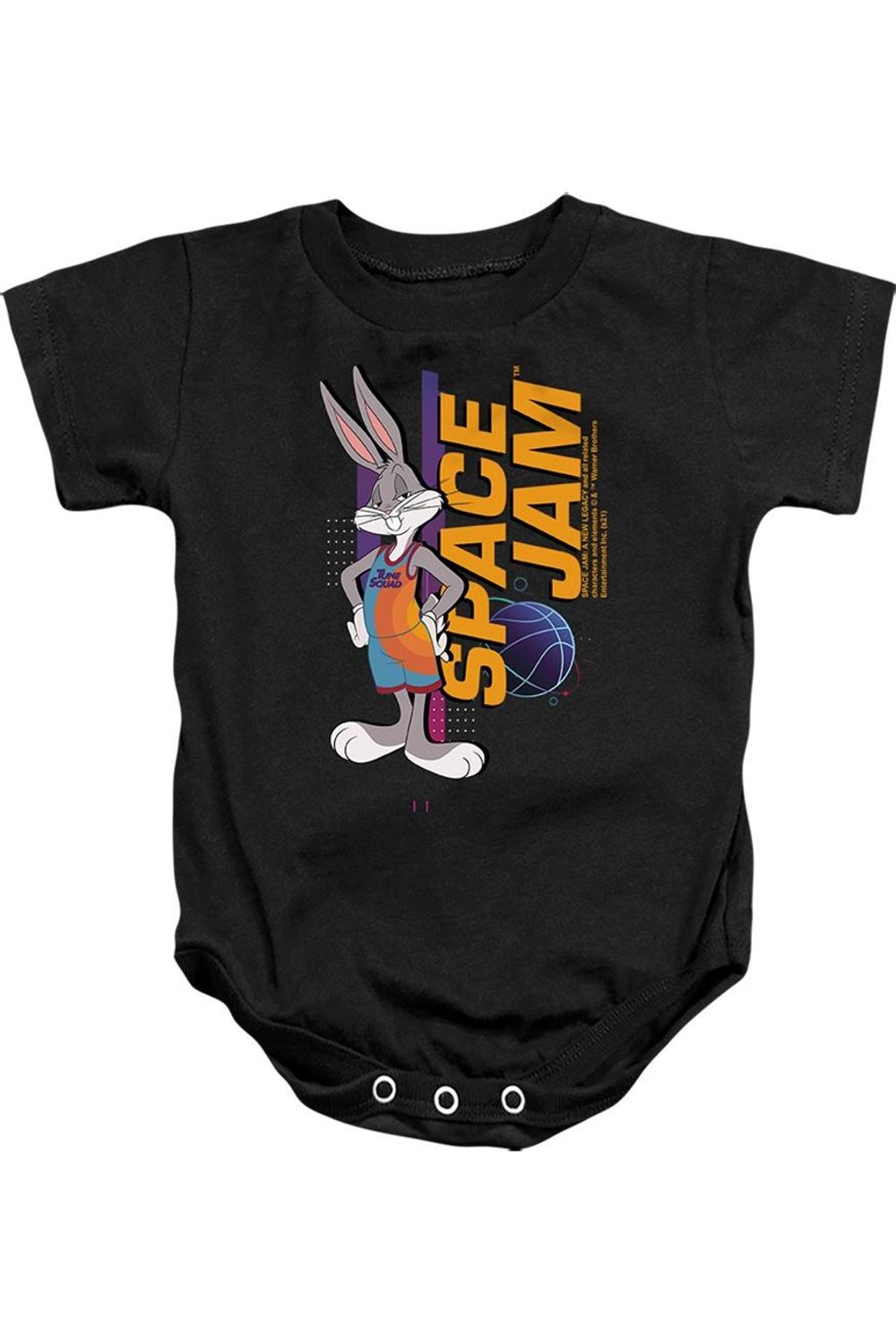 

Детский комбинезон на кнопках с изображением жуков из фильма «Космический джем 2» Gildan, черный