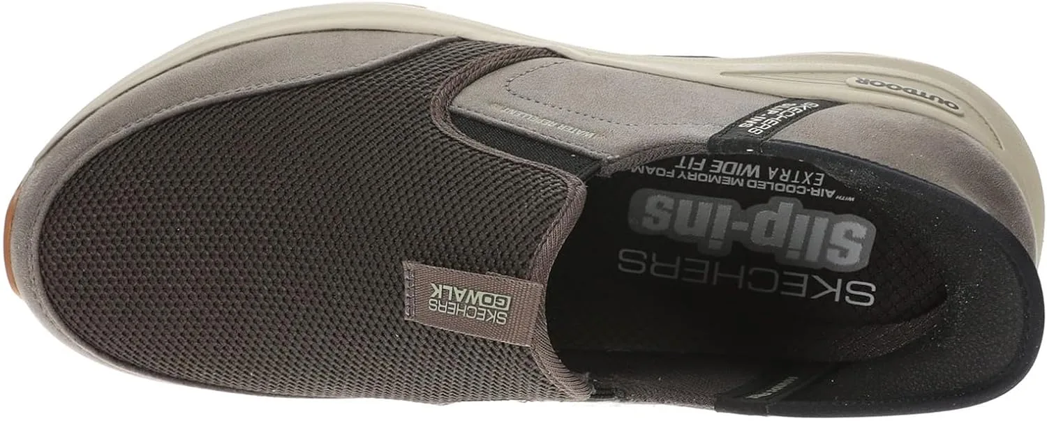 Мужские слипоны Skechers Hands Free Go Walk Outdoor Andes II, коричневый — фото 2