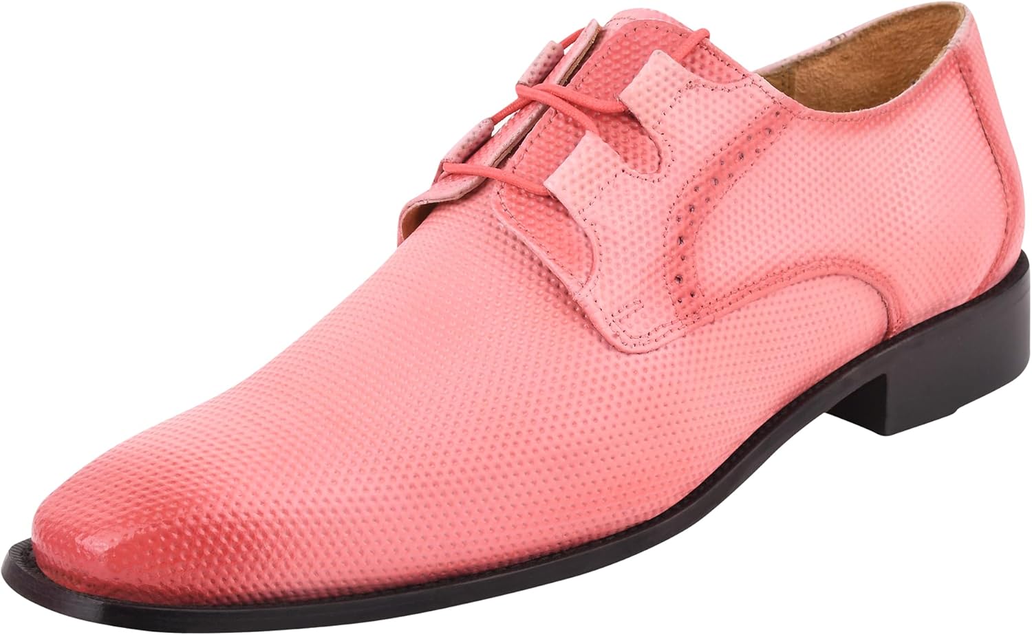 

Мужские классические оксфорды LIBERTYZENO из натуральной кожи с шнуровкой и текстурным дизайном для Рождества, розовый