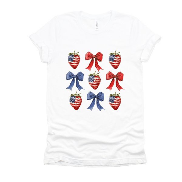 

Футболка с коротким рукавом Coquette bows and usa strawberries Simply Sage Market, White, Белый, Футболка с коротким рукавом Coquette bows and usa strawberries Simply Sage Market, White