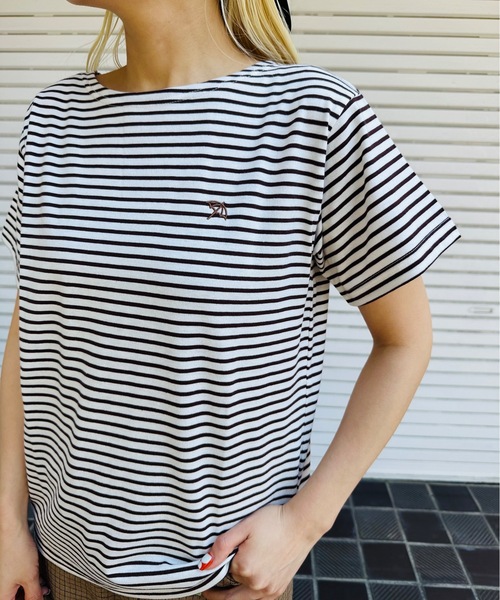 

Футболка с вырезом-лодочкой и бордюром Arnie Arnold Palmer, коричневый