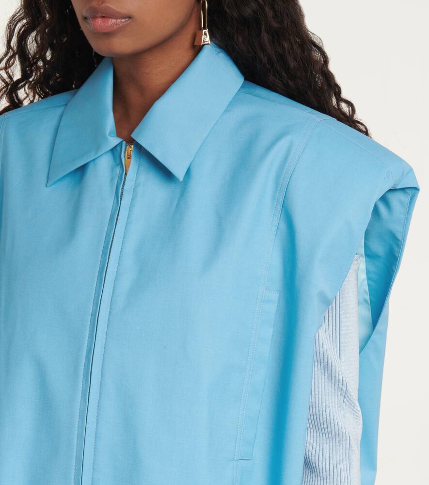 Жилет Biella с ажурной вязкой из шерсти Jacquemus, Turquoise 213ja14-213 125340 — фото 4