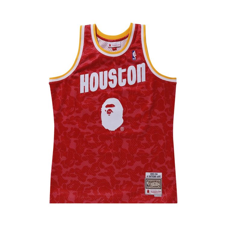 

Джерси BAPE x Mitchell Ness Rockets Camo Basketball Swingman Jersey, Red