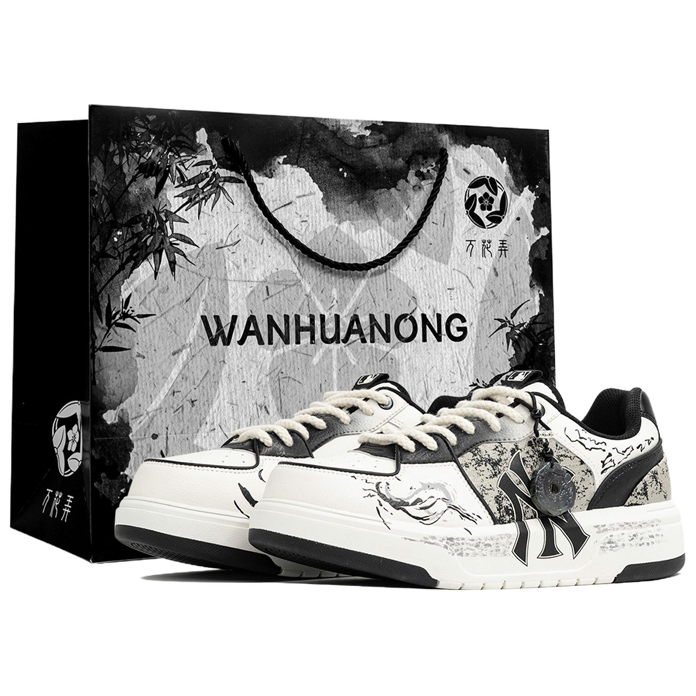 

MLB Толстые кеды-скейтборды в стиле «Калейдоскоп», «Исследовать», износостойкие, унисекс, черный с белыми элементами