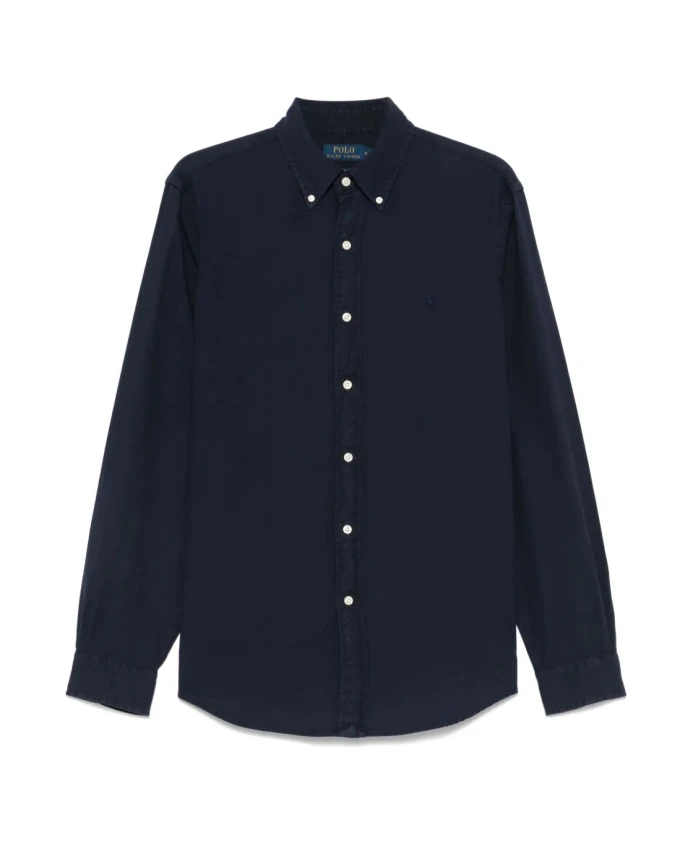 

Синяя спортивная рубашка с длинными рукавами Polo Ralph Lauren, синий