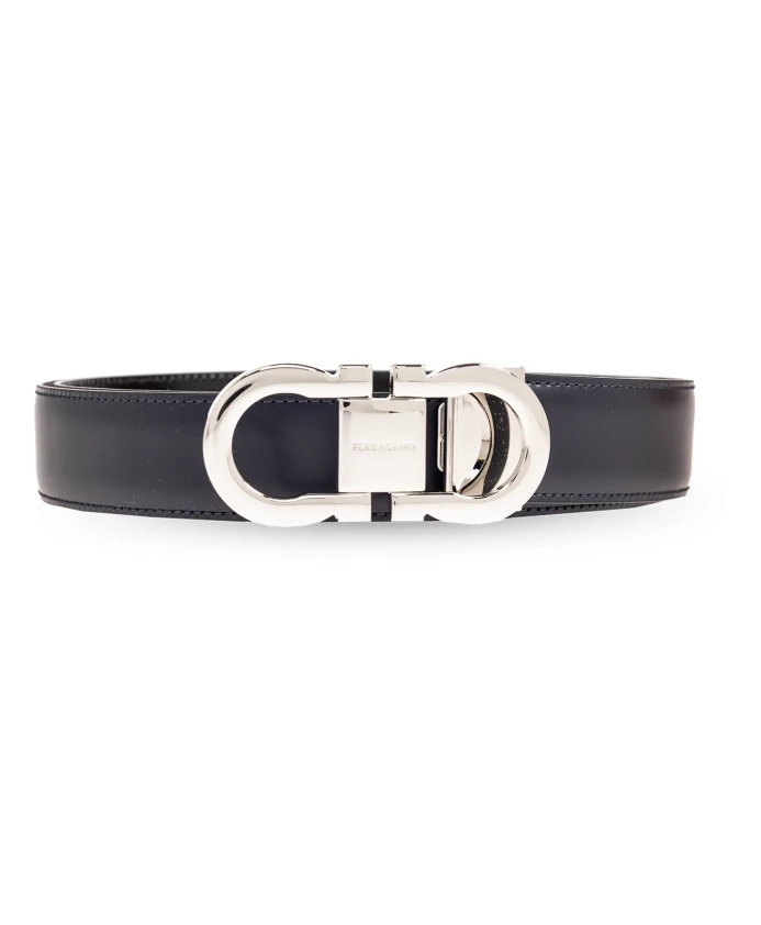 

Двусторонний ремень с логотипом Salvatore Ferragamo, синий