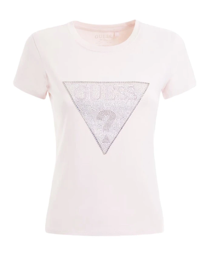

Светло-Розовая футболка с короткими рукавами Guess, розовый