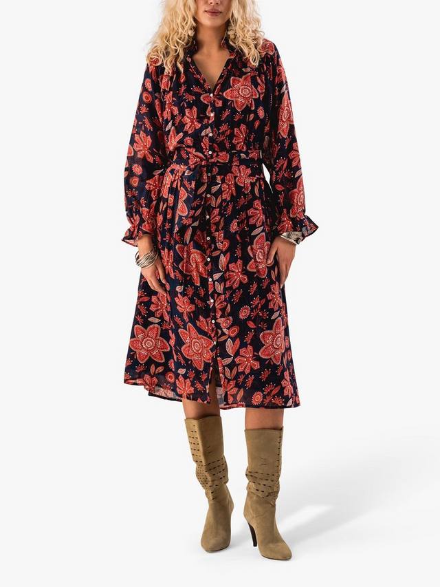 

Платье миди с цветочным рисунком от amina Lollys Laundry, цвет Navy/Red