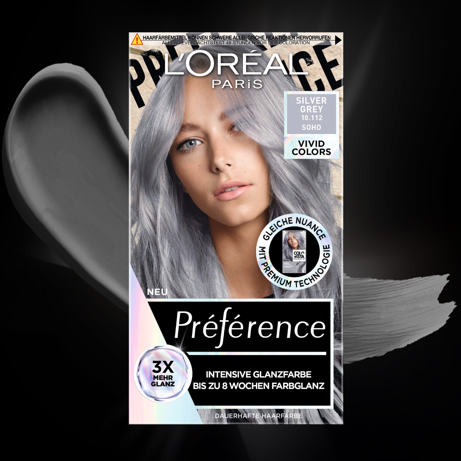 Краска для волос preference vivid colors Loreal Paris, nr. 10.112 - silver grey, количество 1 шт. — фото 4