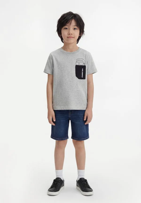 Футболка унисекс с принтом Karl Lagerfeld Kids, Light Grey Marl