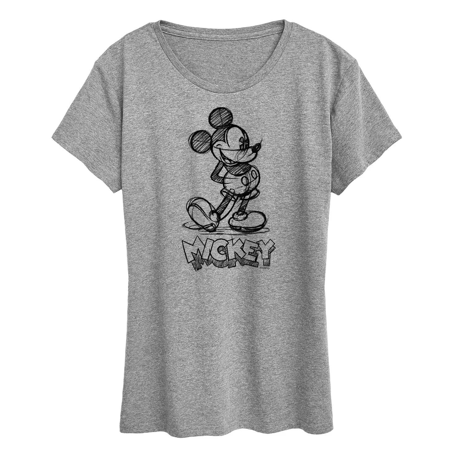 

Женская футболка с рисунком Микки Мауса Диснея Licensed Character, серый