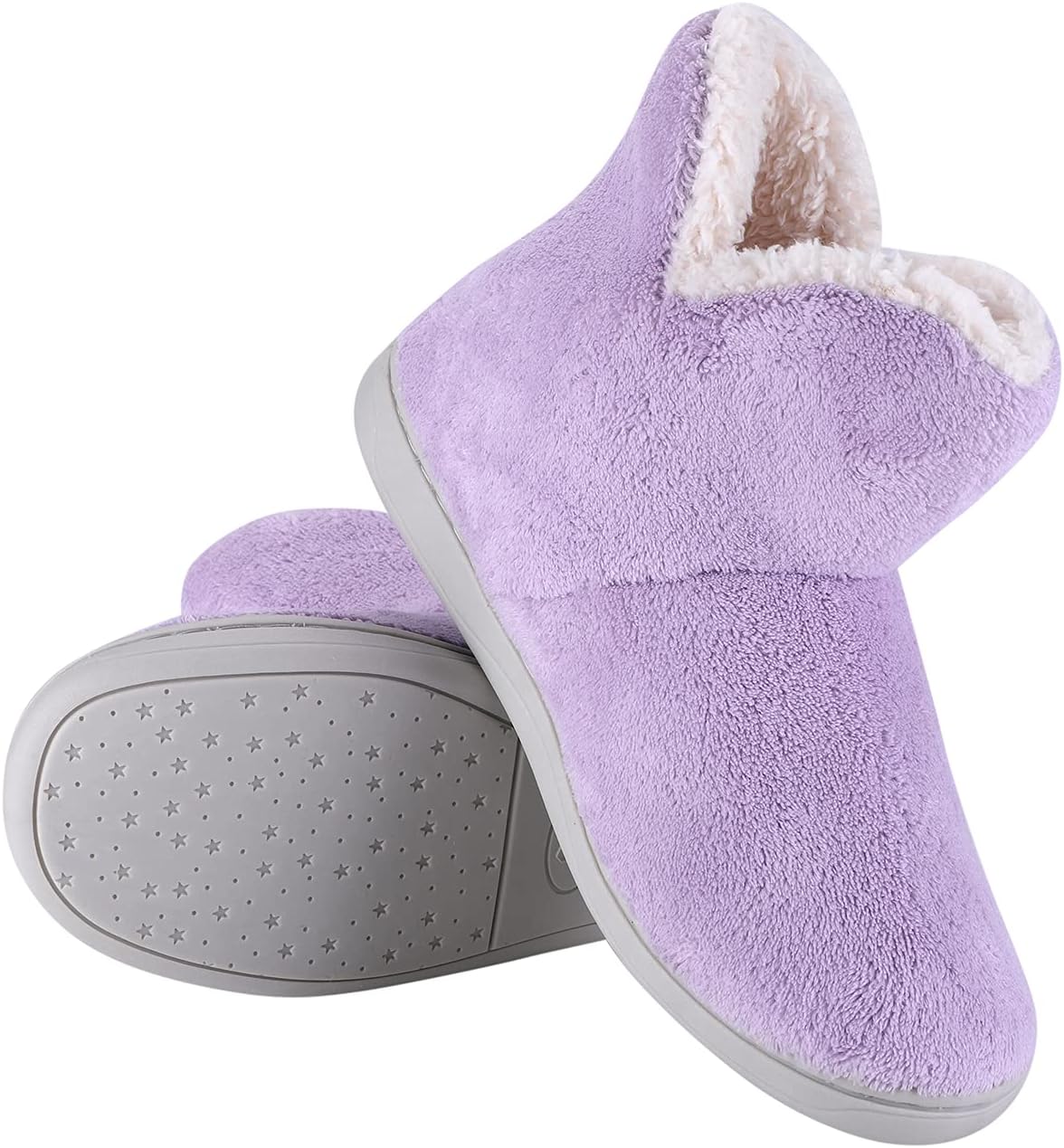 

Женские теплые домашние тапочки-ботинки на зиму, девичьи плюшевые высокие ботинки, противоскользящие, мужские домашние тапочки, пушистые ботинки для снега и пола Haozaikeji, фиолетовый